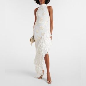 ROTATE
Bridal floral-appliqué maxi dress